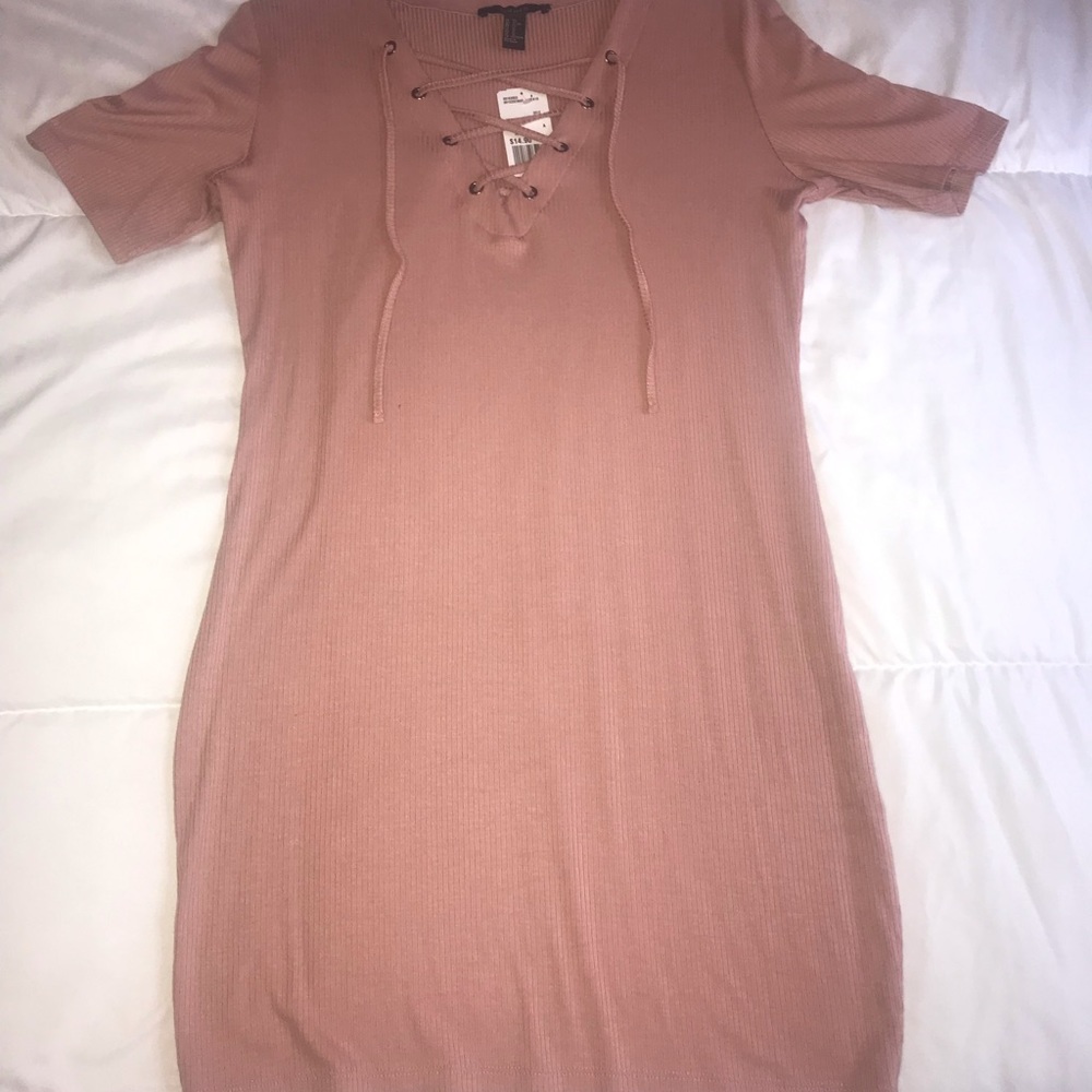 Salmon pink jersey dress